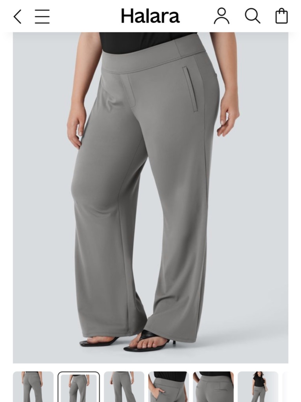 NEW Plus Size Halara Flex™ DayStretch High Waisted Work Flare Pants Gray
